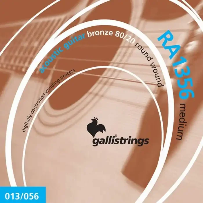 Galli string set acoustic 80/20 bronze wound, medium, 013-017-026-035-045-056