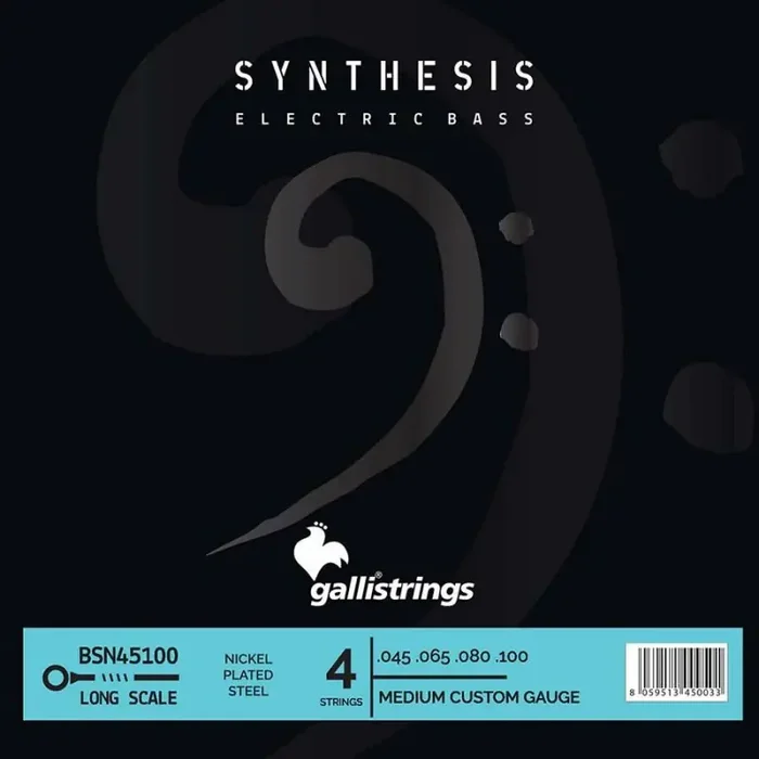 Galli Synthesis string set electric bass, nickel and steel double winding, medium custom, 045-065-080-100