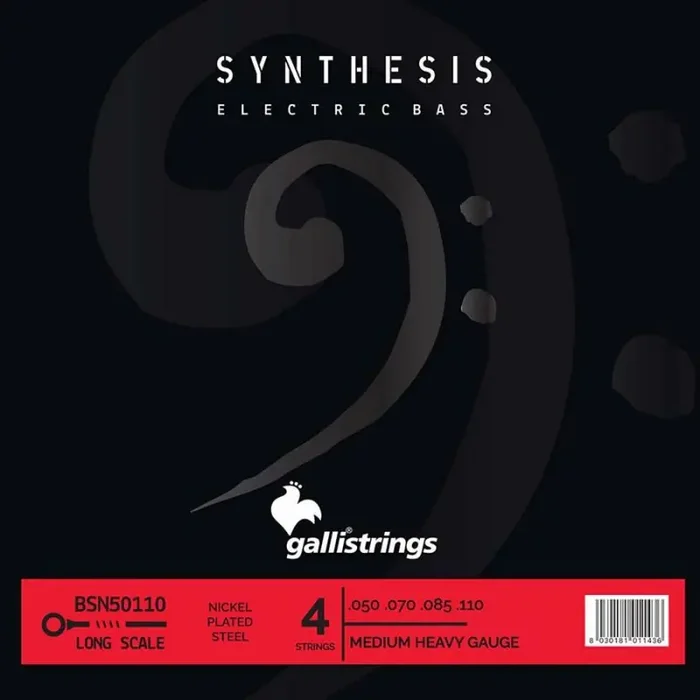 Galli Synthesis string set electric bass, nickel and steel double winding, medium heavy, 050-070-085-110