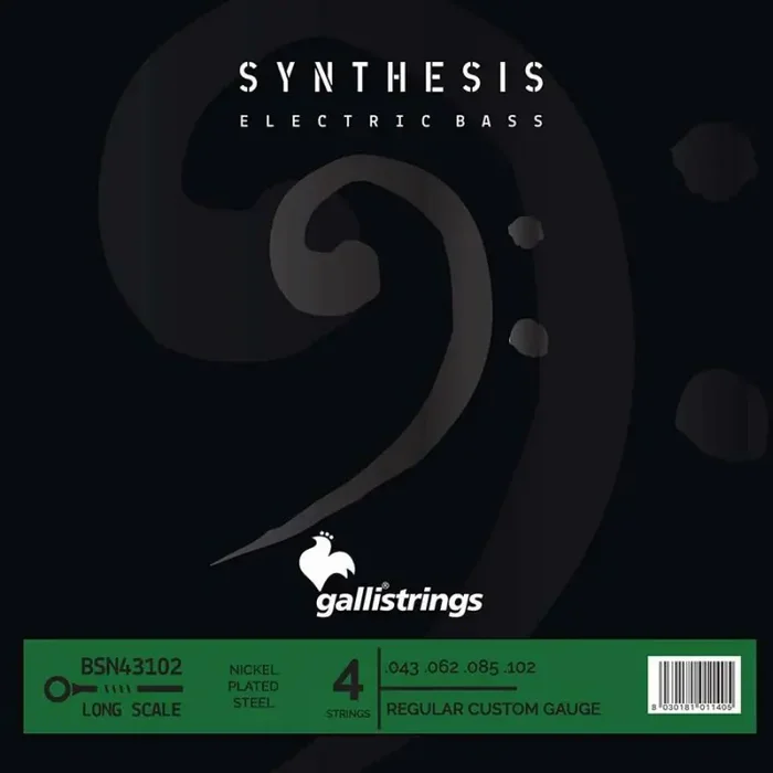 Galli Synthesis string set electric bass, nickel and steel double winding, regular custom, 043-062-085-102
