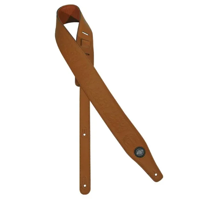Gaucho Buffalo I Series gitaarriem, topkwaliteit leder, lichtbruin