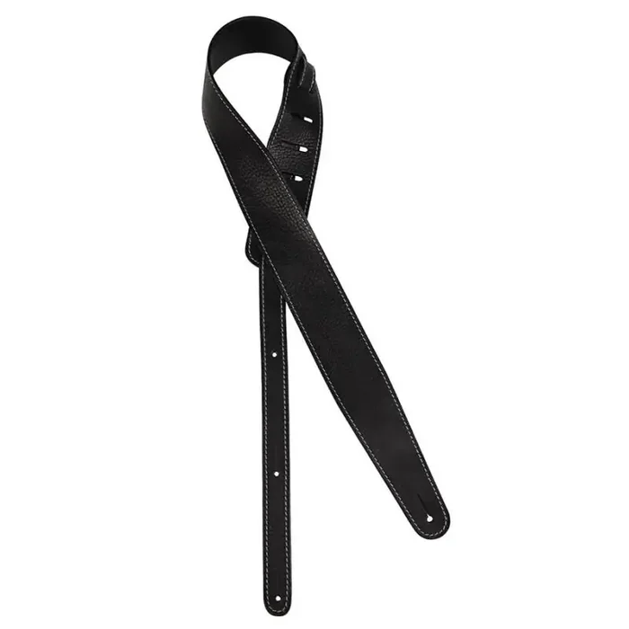Gaucho Cobbler Series guitar strap, top quality European leather, 5,5 cm. wide, black