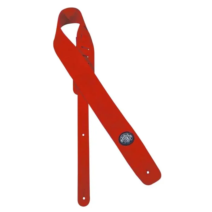 Gaucho Padded Suede Series gitaarriem, rood suede voorzijde, rood suede achterzijde