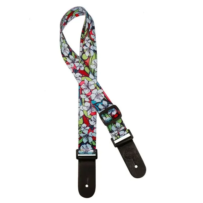 Gaucho Standard Series ukulele strap with blue flowers