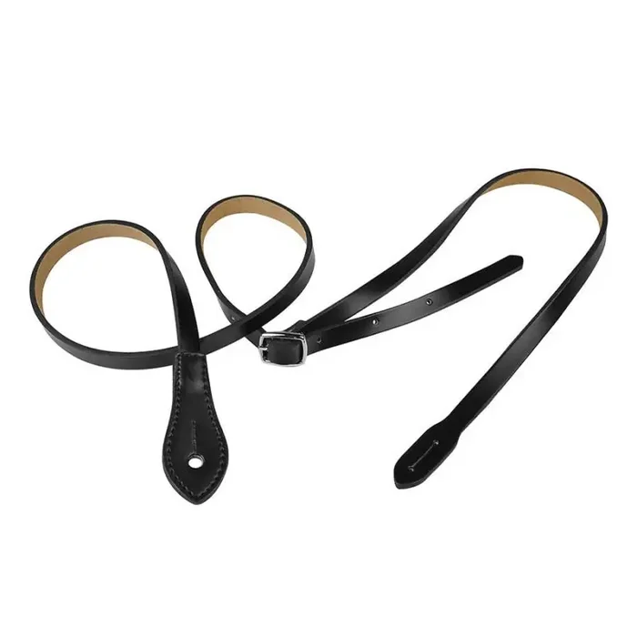 Gaucho Stellar Series carved leather mandolin strap, black