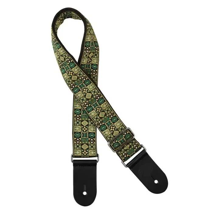 Gaucho Traditional Series guitar strap, 2? jacquard weave, green mosaic