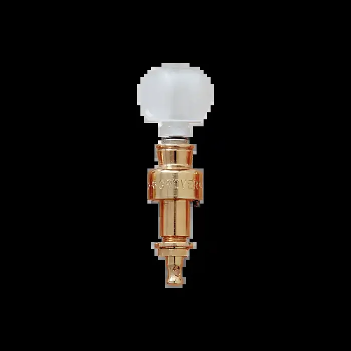 Geared Banjo Pegs, Gold / Round Pearloid Button – 5 Pieces