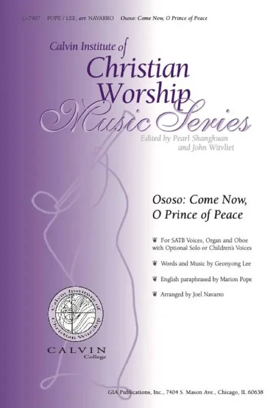Geonyong Lee Ososo Come Now, O Prince of Peace – Oboe part (Arr. Joel Navarro) Gemischter Chor mit Begleitung