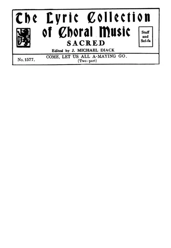 Georg Friedrich Händel Come Let Us All A-maying Go Frauenchor mit Begleitung