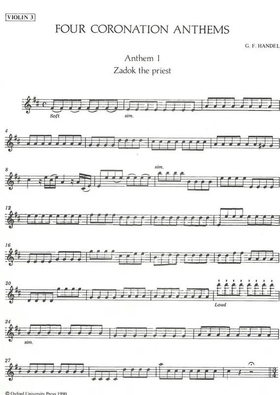 Georg Friedrich Händel Four Coronation Anthems Gemischter Chor mit Ensemble