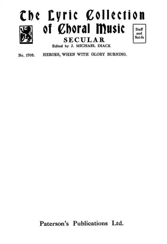 Georg Friedrich Händel Heroes, When With Glory Burning Gemischter Chor mit Begleitung
