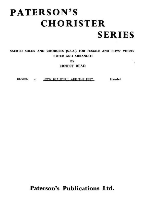 Georg Friedrich Händel How Beauiful Are The Feet Gemischter Chor mit Begleitung