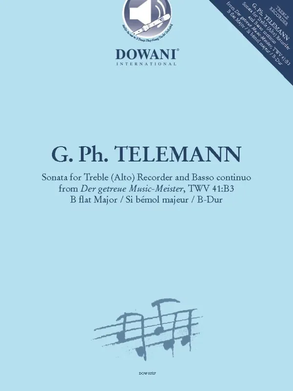 Georg Philipp Telemann Sonata for Treble (Alto) recorder and BC Altblockflöte mit Begleitung