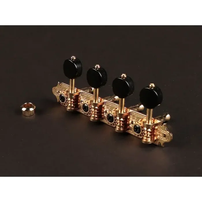 Gotoh machine heads for A-style mandolin, metal shaft, 69 mm, black button, gold