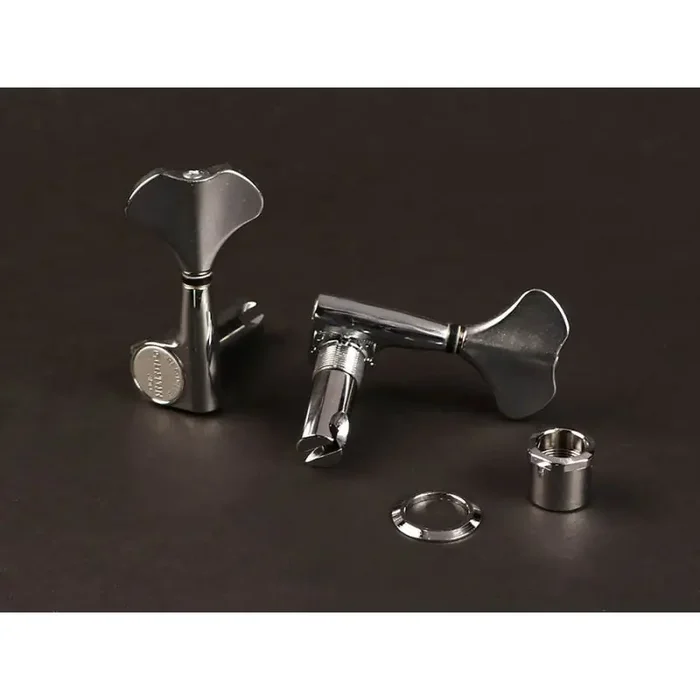 Gotoh machine heads for bass guitar, 2x left+2x right, lightweight resolite, chrome