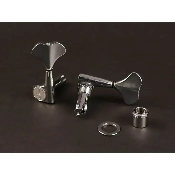 Gotoh machine heads for bass guitar, 5-string, 4x left+1x right, lightweight resolite, chrome