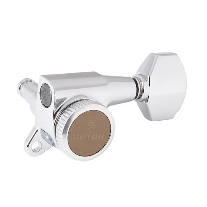 Gotoh machine heads for guitar, 6L, ratio 1 16, magnum lock traditional, mini 07-type button, chrome