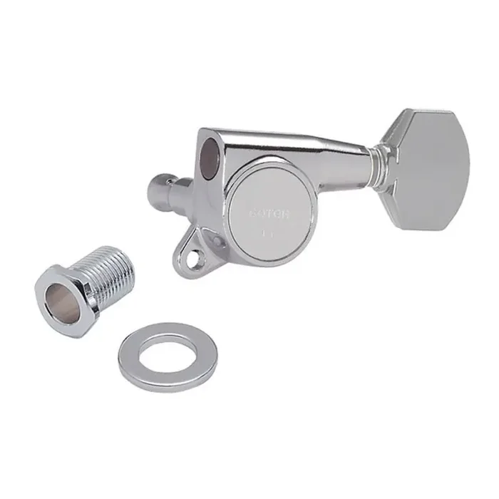 Gotoh machine heads for guitar, 6x right, ratio 1 16, mini 07-style button, chrome