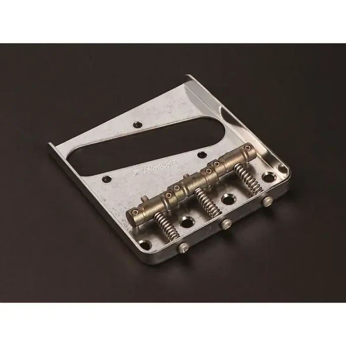 Gotoh Master Relic Collection bridge for e-guitar, Tele, pitch 10,8mm, brass „In-tune“ saddles, aged chrome