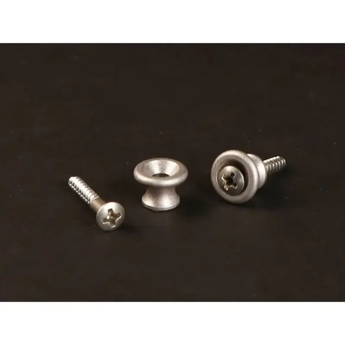 Gotoh Master Relic Collection strap buttons with screws, spherical model, set of 2, aged aluminium