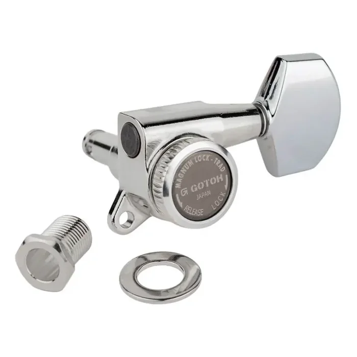 Gotoh SG381 machine heads (posts 6xXL) with Magnum Lock Trad and 01 buttons, 3L3R, chrome