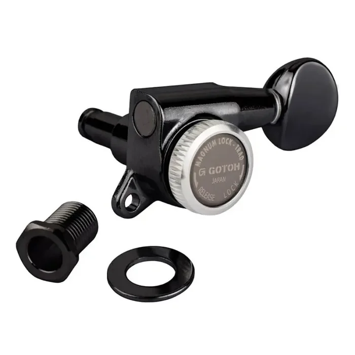 Gotoh SG381 machine heads (posts 6xXL) with Magnum Lock Trad and 05 buttons, 6L, black
