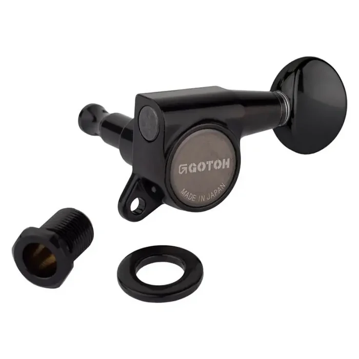 Gotoh SG381 machine heads with Magnum Lock and 05 buttons, 6R, black