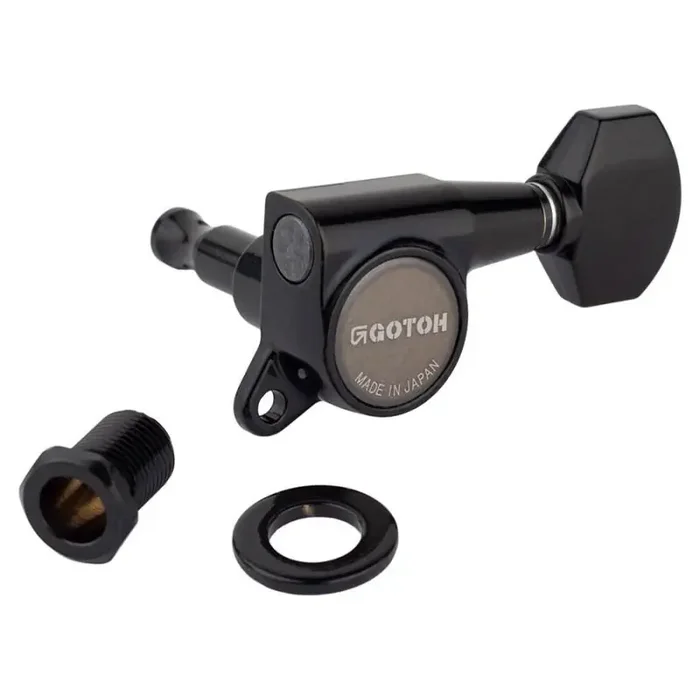 Gotoh SG381 machine heads with Magnum Lock and 07 buttons, 3L3R, black
