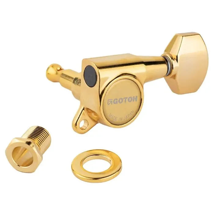Gotoh SG381 machine heads with Magnum Lock and 07 buttons, 6R, gold