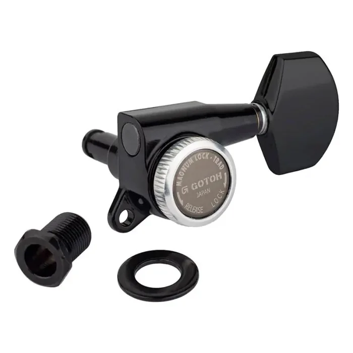 Gotoh SG381 machine heads with Magnum Lock Trad and 01 buttons, 3L3R, black