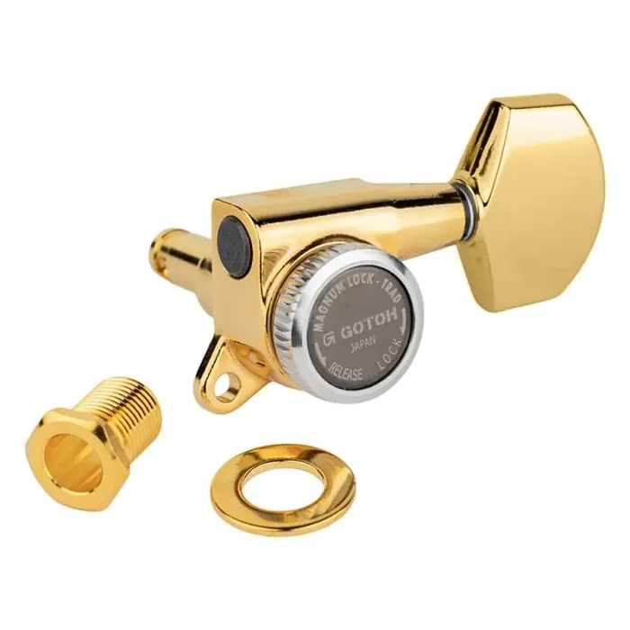 Gotoh SG381 machine heads with Magnum Lock Trad and 01 buttons, 3L3R, gold