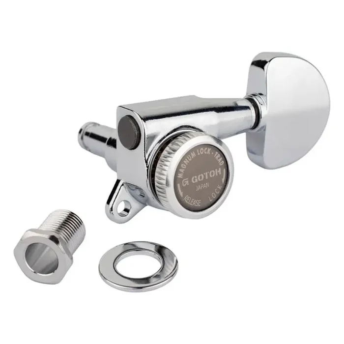 Gotoh SG381 machine heads with Magnum Lock Trad and AB20 buttons, 3L3R, chrome