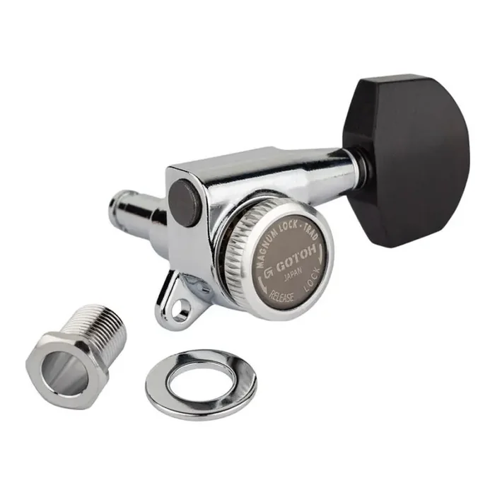Gotoh SG381 machine heads with Magnum Lock Trad and EN01 buttons, 3L3R, chrome