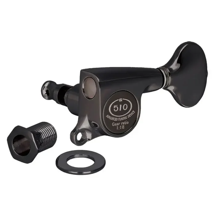 Gotoh SGS510Z machine heads with S5 buttons, 3L3R, cosmo black