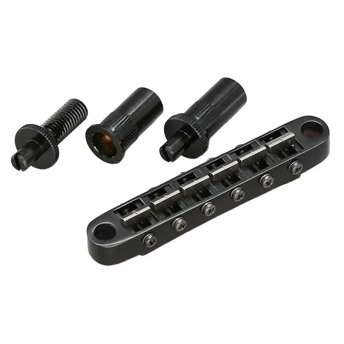 Gotoh Ti103B-T guitar bridge with titanium saddles, black