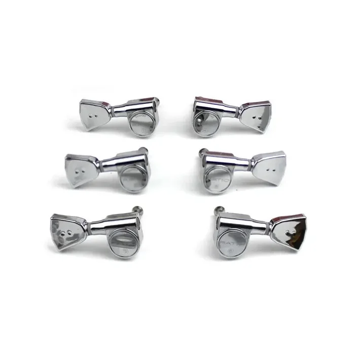 Graph Tech PRN-2341-C0 Ratio Electric Guitar Machine Heads with Vintage Button – 3 + 3 – Chrome