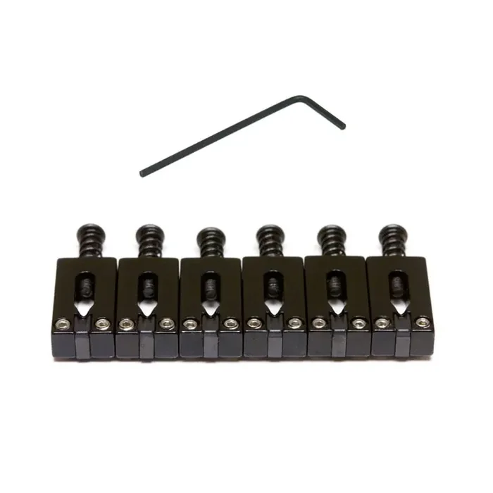 Graph Tech String Saver PG-8220-0B – PRS Style Saddles, Brushed Steel, 6-String – Black