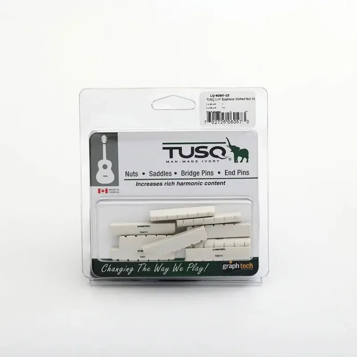 Graphtech NuBone 10-pack electric/acoustic guitar nuts (Epiphone), slotted