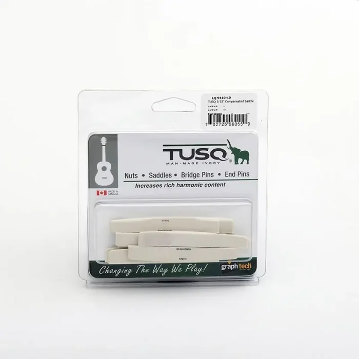 Graphtech TUSQ 10-pack compensated acoustic guitar saddles, 2.6mm thickness