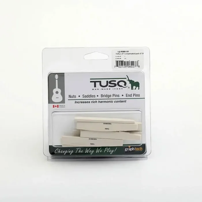 Graphtech TUSQ 10-pack compensated acoustic guitar saddles, 3.1mm thickness
