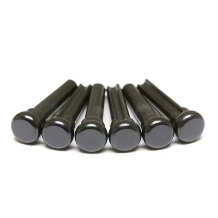 Graphtech TUSQ Presentation style bridge pins, set of 6, black