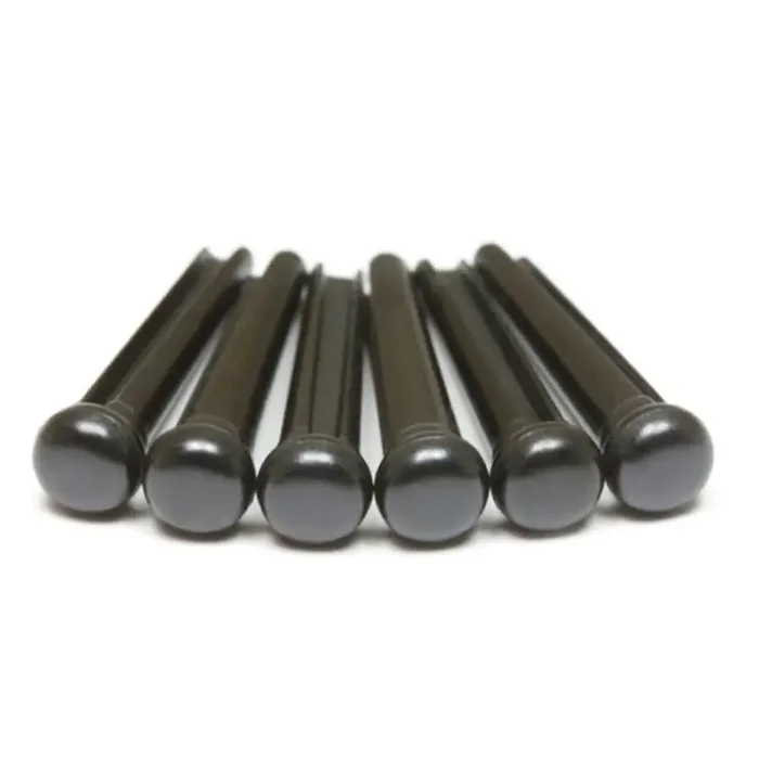 Graphtech TUSQ Traditional style bridge pins, set of 6, black