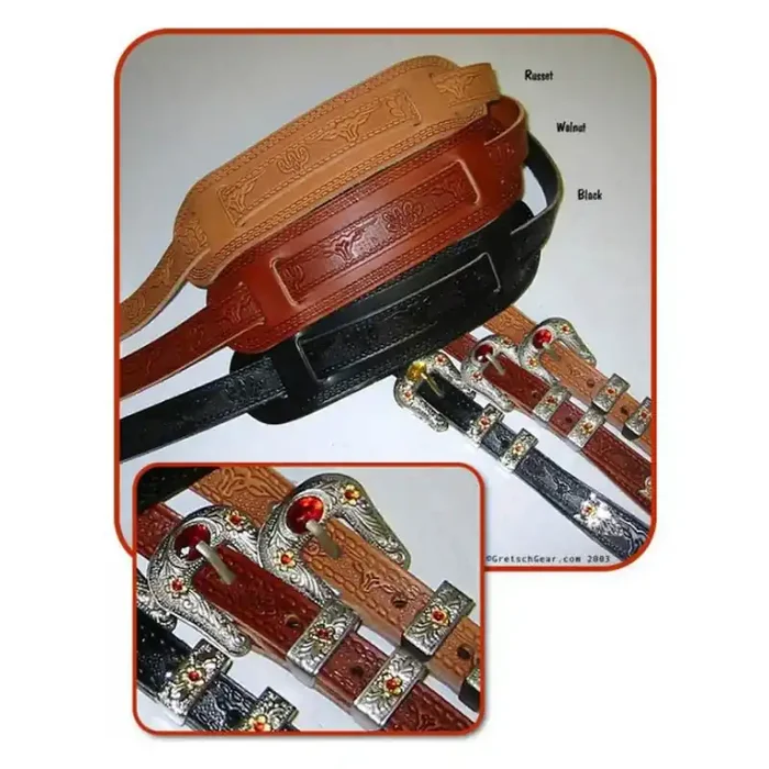 Gretsch tooled vintage strap, walnut