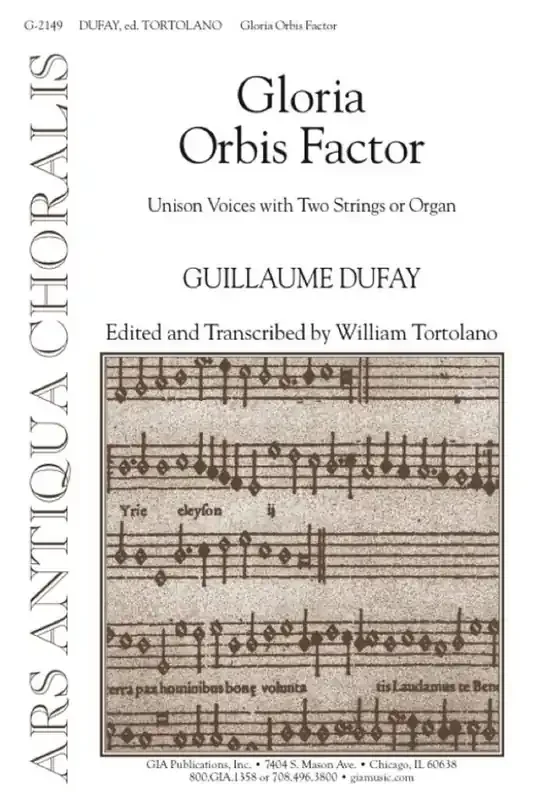 Guillaume Dufay Gloria Orbis Factor -Instrumental Set Gemischter Chor mit Begleitung