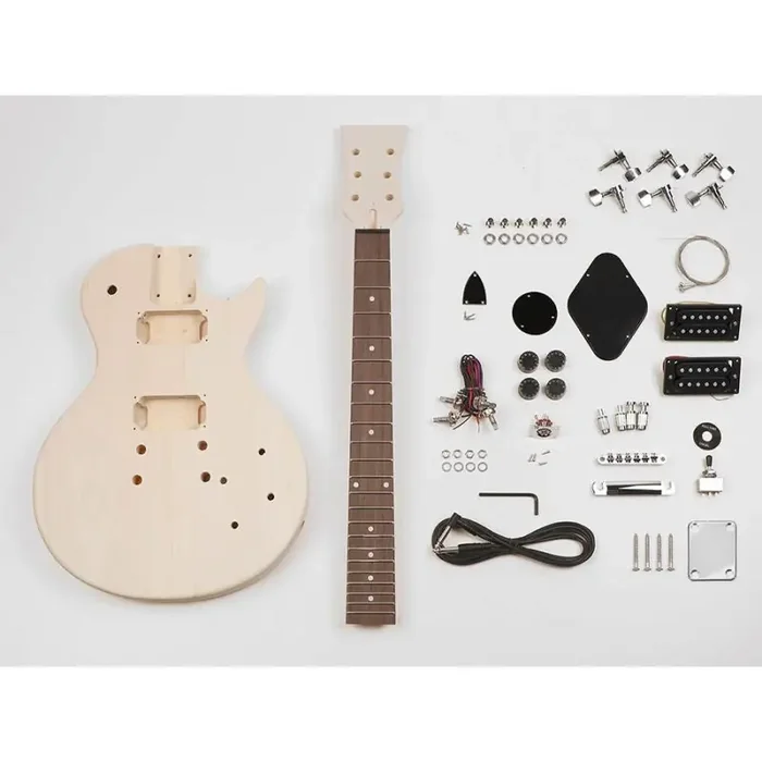 Guitar assembly kit, Les Paul model, basswood body, 22 frets,