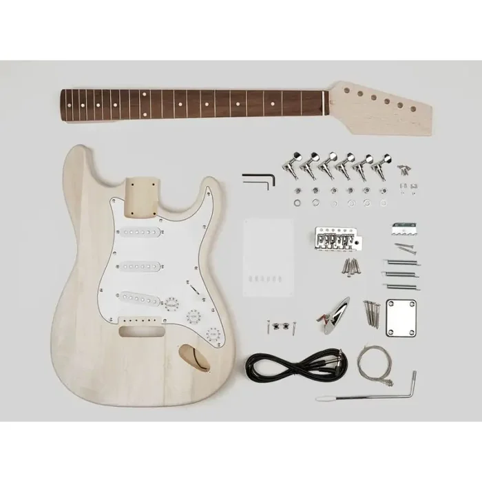 Guitar assembly kit, Strat model, basswood body S-S-S routing, 21 frets