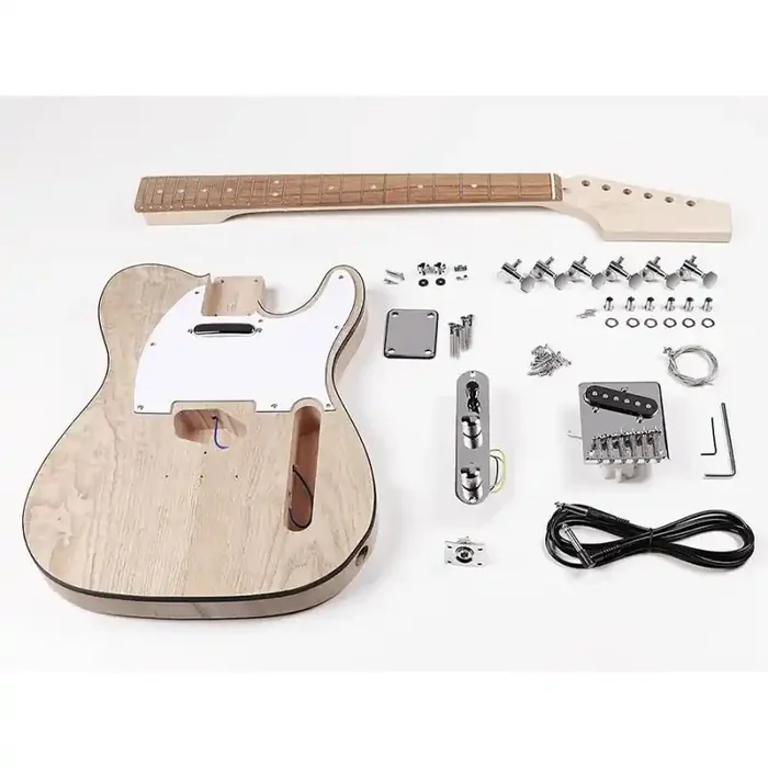 Guitar assembly kit, Teaser model, mahogany body ash veneer, maple neck, pau ferro fb, S-S pickups