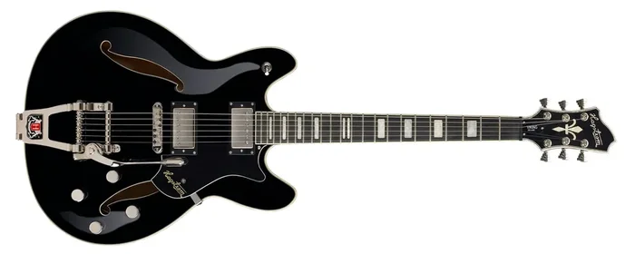 Hagstrom E-Gitarre Tremar Viking Deluxe Black Gloss