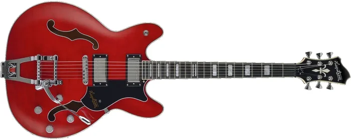 Hagstrom E-Gitarre Tremar Viking Deluxe, Wild Cherry Transparent