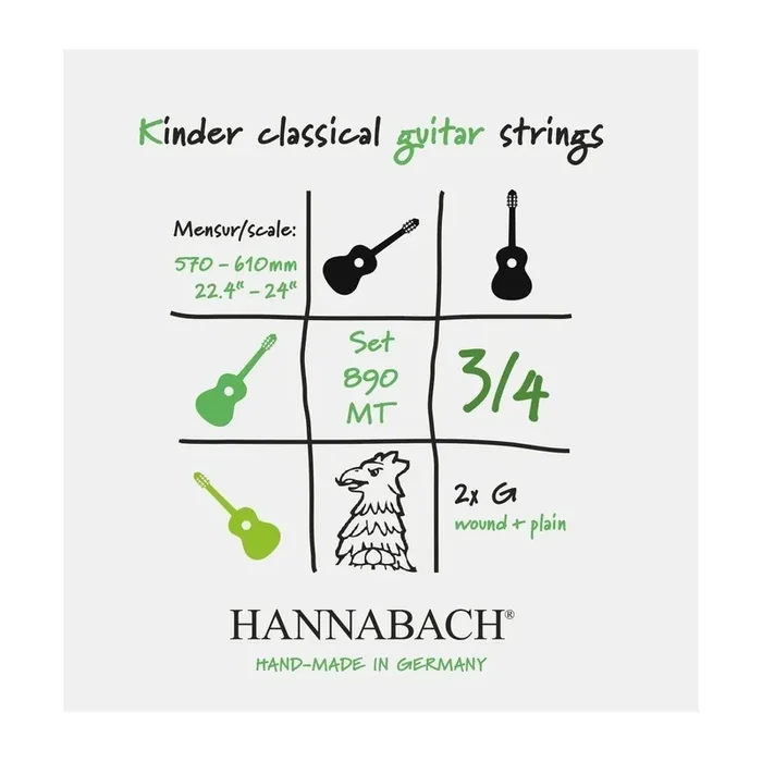 Hannabach 890MT Classic Strings 3/4 Größe